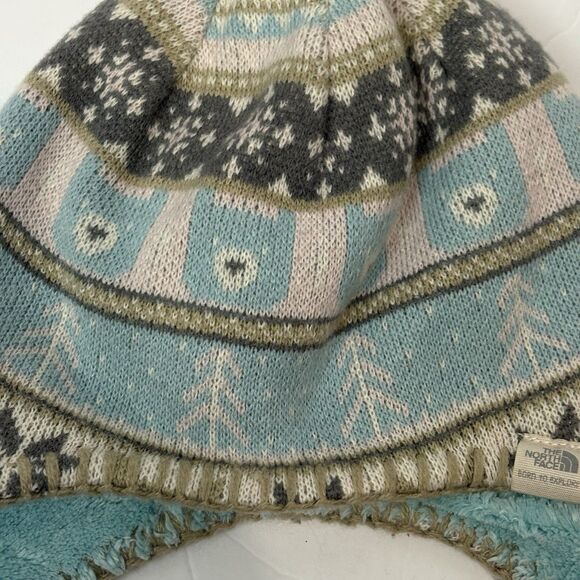 The North Face TNF Faroe Fair Isle Beanie Pink Toddler Baby Kids 2T-3T Winter - Picture 4 of 7